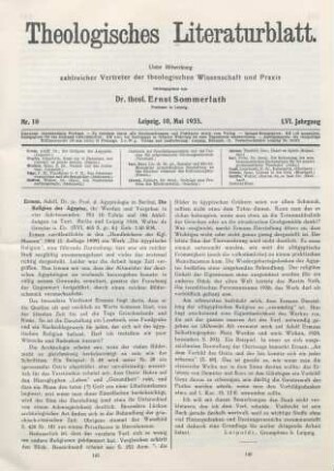 145-146 [Rezension] Erman, Adolf, Die Religion der Ägypter