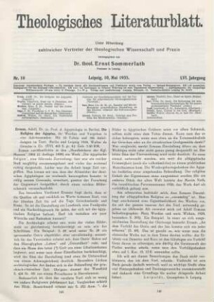 145-146 [Rezension] Erman, Adolf, Die Religion der Ägypter