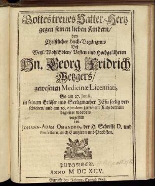 Gottes treues Vatter-Hertz gegen seinen lieben Kindern.