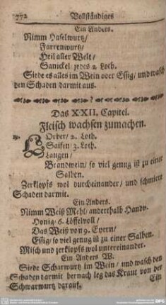 Das XXII. Capitel. Fleisch wachsen zumachen.