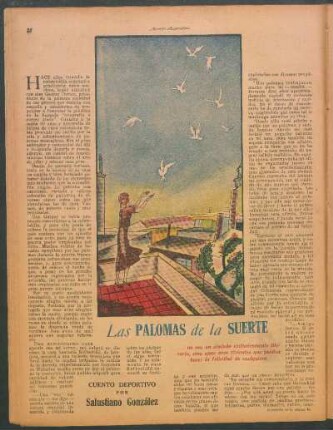 Las palomas de la suerte : Cuento deportivo por Salustiano González