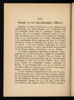 226-238, XXII. Kämpfe an der siebenbürgischen Ostfront
