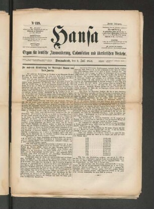 No. 139. Sonnabend, den 2. Juli 1853.