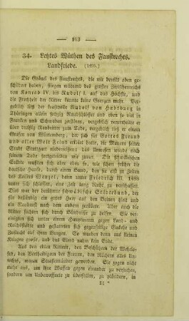 34. Letztes Wüthen des Faustrechts. Landfriede