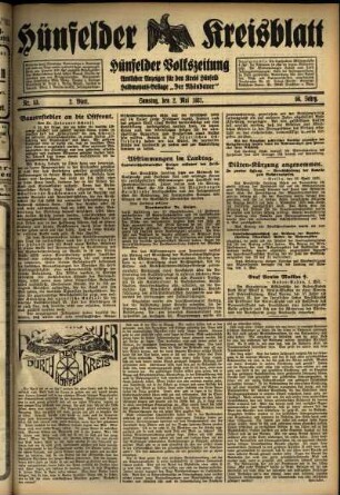Zweite Ausgabe vom Samstag, den 02. Mai 1931.
