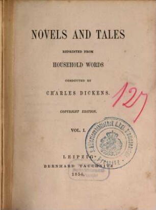 Novels and tales : reprinted from Household Words, 1