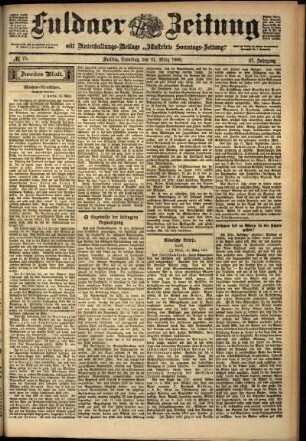 Zweite Ausgabe vom Samstag, den 31. März 1900.