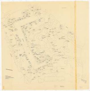 Kurpark Bad Oeynhausen Umgestaltung: Pflanzplan, Gelände am Balneologischen Institut, Bauabschnitt 3, 1:200