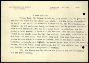 W.H. Schuchhardt an K. Kübler