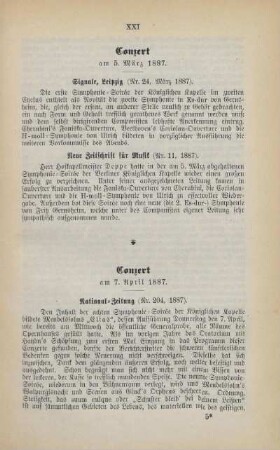 Concert am 7. April 1887