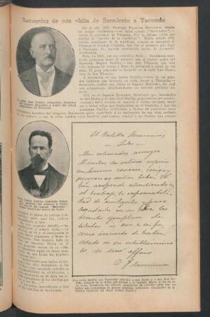 Recuerdos de una visita de Sarmiento a Tucumán