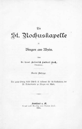 Die St. Rochuskapelle zu Bingen am Rhein