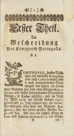 Erster Theil. Die Beschreibung Des Königreich Portugalls
