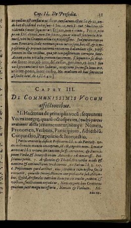 Caput III. De Communissimis Vocum affectionibus.