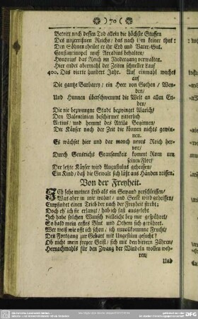 Von der Freyheit