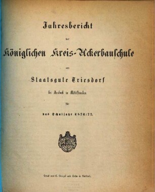 Jahresbericht. 1876/77