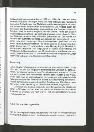 6.1.9 Restaurierungsstelle