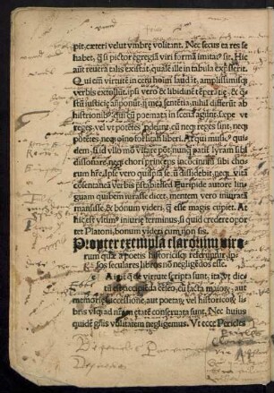 Propter exempla clarorum virorum quae a poetis historicisque referuntur ...