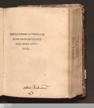 Resolvtiones Lvtherianae Svper Propositionibvs Svis Lipsiae Dispvtatis