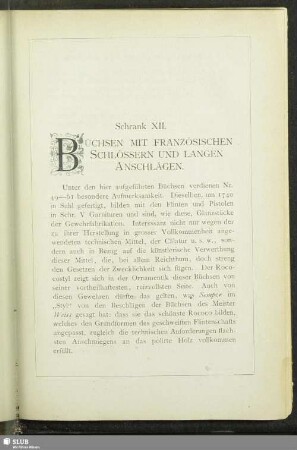 Schrank XII. Büchsen mit französischen Schlössern und langen Anschlägen