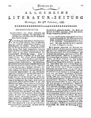 Drey Abhandlungen über die physikalische Beschaffenheit einiger Distrikte und Gegenden von Böhmen. Hrsg. v. der Böhmischen Gesellschaft der Wissenschaften [i.e. Královská Ceská Spolecnost Nauk]. Prag, Dresden: Walther 1786