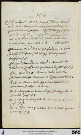 [fol. 286] Rektorat Johann Friedrich Stapf 1738
