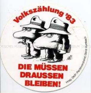 Aufkleber der DKP gegen die Volkszählung