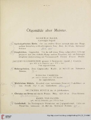 Ölgemälde alter Meister (Nr. 1-94)