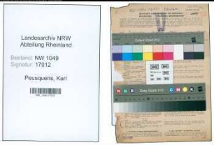 Entnazifizierung Karl Peusquens , geb. 10.11.1891 (Lehrer)