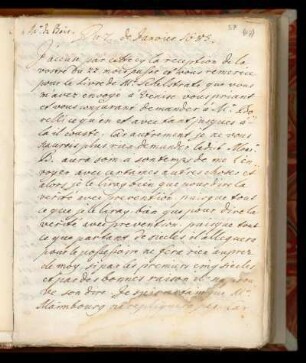 Mr. du Bois. Du 7. de Janvier 1685.
