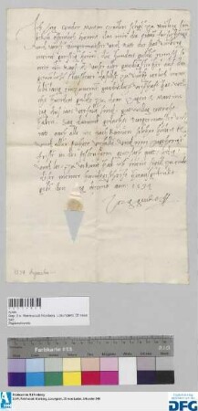 Jorg Geuder, Sohn des Martin Geuder sel. Sohn, stellt der Stadt Nürnberg Quittung aus über 100 fl. ihm vom Kaiser Karl V. verschriebene Stadtsteuer.