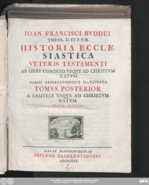 Tomvs Posterior: A Samvele Vsqve Ad Christvm Natvm