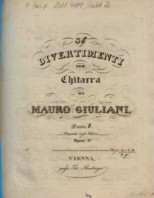 36 divertimenti per chitarra, 3. Parte 3, opera 40