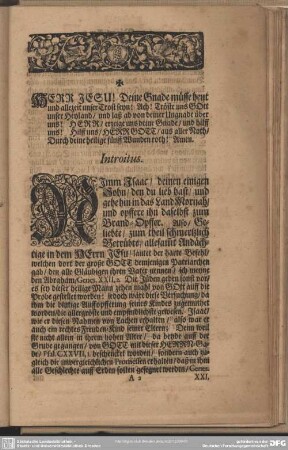 Leichenpredigt : Väterlicher Segens Wunsch. Introitus. Der Leichen-Text. Exordium. Abhandlung