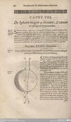 Caput VIII. De Sphaeris integris ac dimidus, er earum in refringendo proprietatibus.