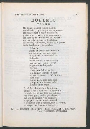 Bohemio : Tango