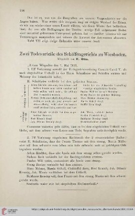 23: Zwei Todesurteile des Schöffengerichts zu Wiesbaden