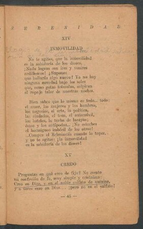 XIV - Inmovilidad