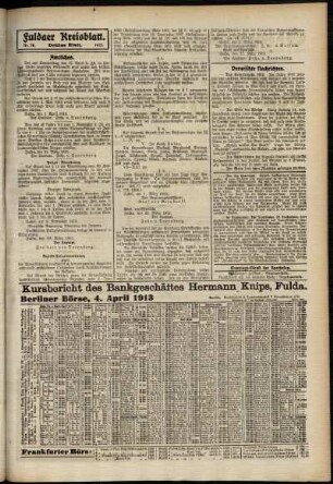 Dritte Ausgabe vom Samstag, den 05. April 1913.
