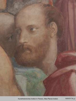 Szenen aus dem Alten und Neuen Testament : Christus unter den Schriftgelehrten : Personengruppe zur Rechten Christi