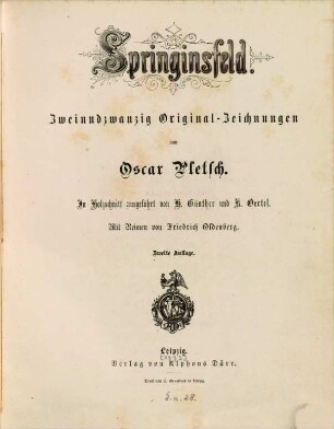 Springinsfeld : Zweiundzwanzig Original-Zeichnungen