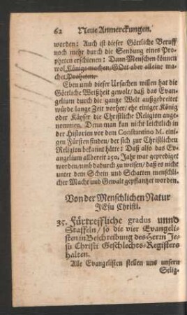 Von der Menschlichen Natur Jesu Christi.