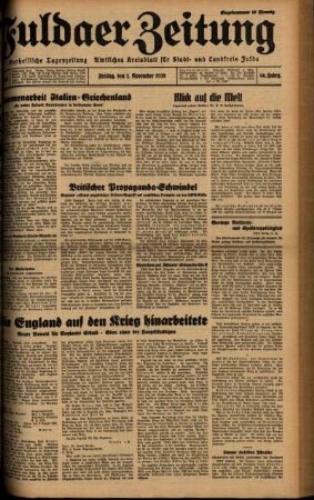 Ausgabe vom Freitag, den 03. November 1939.