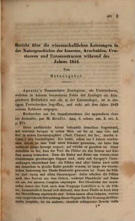 Bericht über die wissenschaftlichen Leistungen im Gebiete der Entomologie. 1844, 1844 (1846)