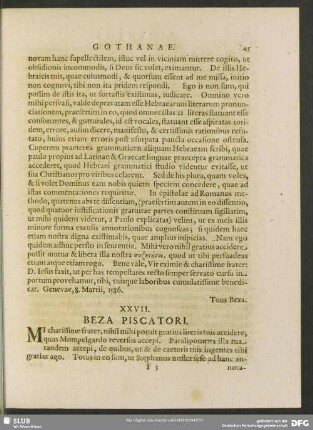 XXVII. Beza. Piscatori