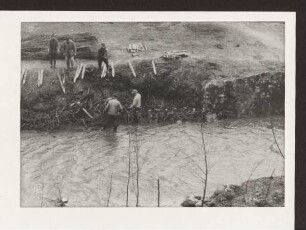Knochenbachverbauung in Frühjahr 1964. Detmold. Allee. Papierabzug