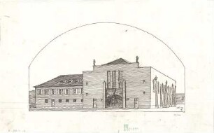Fischer, Theodor; Nördlingen; Stadthalle - Perspektive
