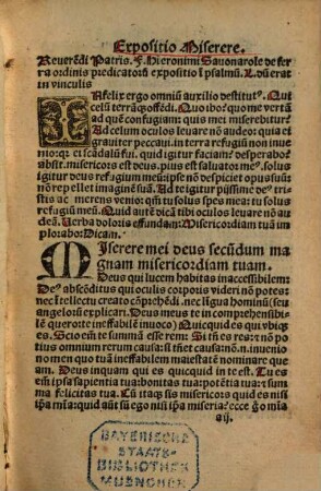 Expositio in Psalmos: Miserere mei Deus, et In te Domine Speravi