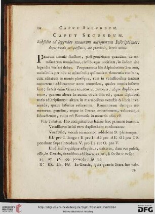 Caput Secundum