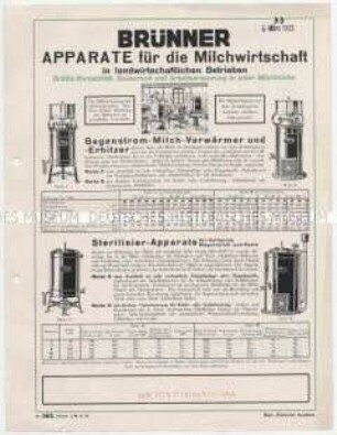 Apparate für die Milchwirtschaft